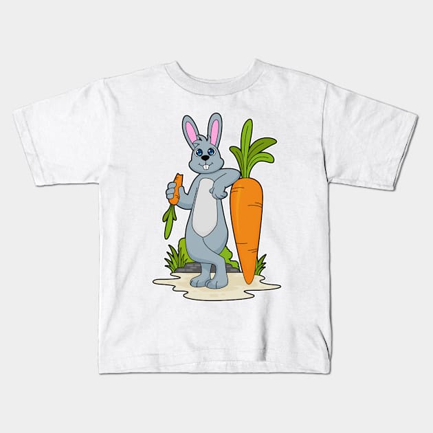 Rabbit with Carrot Kids T-Shirt by Markus Schnabel